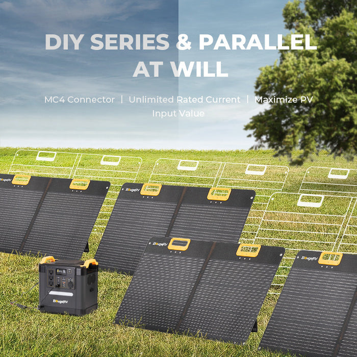 BougeRV 100-200W 12V 9BB Portable Solar Panel