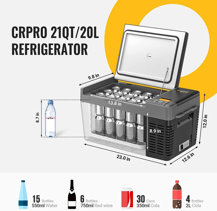 CRPRO20 21 Quart 12V Portable Car Refrigerator/Freezer