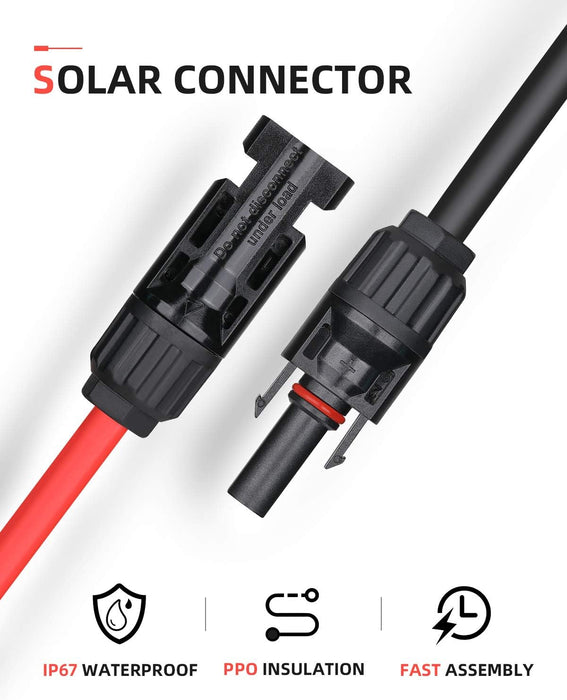 BougeRV Solar Extension Cable and 1 Pair of Solar Y Branch Parallel Connectors